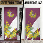 Manly Warringah Sea Eagles Door Cover Golden Wattle Floral Polynesian - Australian Flower - Rugby Mascot