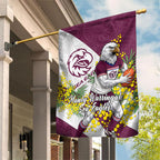 Manly Warringah Sea Eagles Garden Flag Golden Wattle Floral Polynesian - Australian Flower - Rugby Mascot