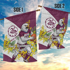 Manly Warringah Sea Eagles Garden Flag Golden Wattle Floral Polynesian - Australian Flower - Rugby Mascot