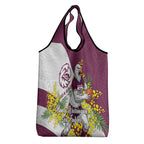 Manly Warringah Sea Eagles Grocery Bag Golden Wattle Floral Polynesian - Australian Flower - Rugby Mascot
