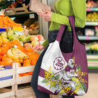 Manly Warringah Sea Eagles Grocery Bag Golden Wattle Floral Polynesian - Australian Flower - Rugby Mascot
