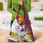 Manly Warringah Sea Eagles Grocery Bag Golden Wattle Floral Polynesian - Australian Flower - Rugby Mascot