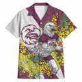 Manly Warringah Sea Eagles Hawaiian Shirt Golden Wattle Floral Polynesian - Australian Flower - Rugby Mascot