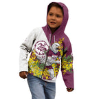 Manly Warringah Sea Eagles Kid Hoodie Golden Wattle Floral Polynesian - Australian Flower - Rugby Mascot