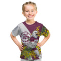 Manly Warringah Sea Eagles Kid T Shirt Golden Wattle Floral Polynesian - Australian Flower - Rugby Mascot