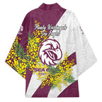 Manly Warringah Sea Eagles Kimono Golden Wattle Floral Polynesian - Australian Flower - Rugby Mascot