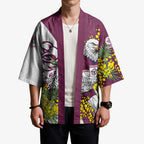 Manly Warringah Sea Eagles Kimono Golden Wattle Floral Polynesian - Australian Flower - Rugby Mascot