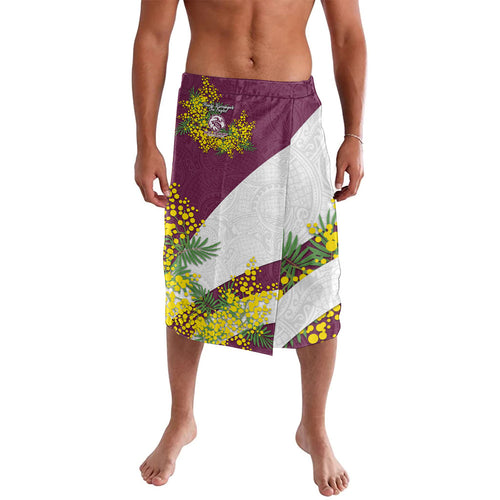 Manly Warringah Sea Eagles Lavalava Golden Wattle Floral Polynesian - Australian Flower - Rugby Mascot