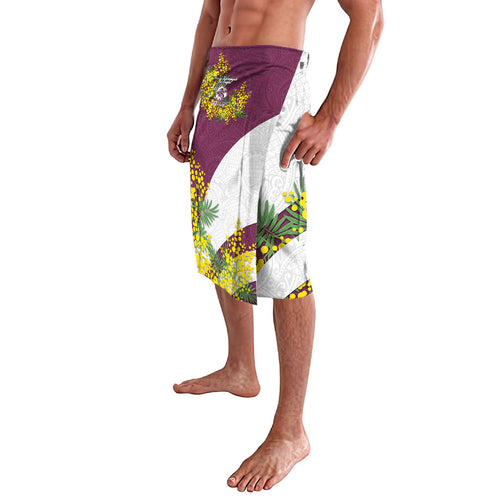 Manly Warringah Sea Eagles Lavalava Golden Wattle Floral Polynesian - Australian Flower - Rugby Mascot
