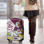 Manly Warringah Sea Eagles Luggage Cover Golden Wattle Floral Polynesian - Australian Flower - Rugby Mascot