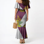 Manly Warringah Sea Eagles Mermaid Dress Golden Wattle Floral Polynesian - Australian Flower - Rugby Mascot