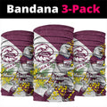 Manly Warringah Sea Eagles Neck Gaiter Golden Wattle Floral Polynesian - Australian Flower - Rugby Mascot