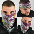 Manly Warringah Sea Eagles Neck Gaiter Golden Wattle Floral Polynesian - Australian Flower - Rugby Mascot