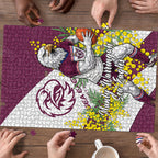Manly Warringah Sea Eagles Puzzle Golden Wattle Floral Polynesian - Australian Flower - Rugby Mascot