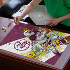 Manly Warringah Sea Eagles Puzzle Golden Wattle Floral Polynesian - Australian Flower - Rugby Mascot