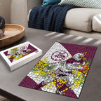 Manly Warringah Sea Eagles Puzzle Golden Wattle Floral Polynesian - Australian Flower - Rugby Mascot