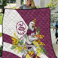 Manly Warringah Sea Eagles Quilt Golden Wattle Floral Polynesian - Australian Flower - Rugby Mascot