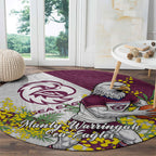 Manly Warringah Sea Eagles Round Carpet Golden Wattle Floral Polynesian - Australian Flower - Rugby Mascot