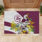Manly Warringah Sea Eagles Rubber Doormat Golden Wattle Floral Polynesian - Australian Flower - Rugby Mascot
