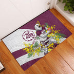 Manly Warringah Sea Eagles Rubber Doormat Golden Wattle Floral Polynesian - Australian Flower - Rugby Mascot