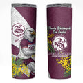 Manly Warringah Sea Eagles Skinny Tumbler Golden Wattle Floral Polynesian - Australian Flower - Rugby Mascot