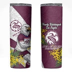Manly Warringah Sea Eagles Skinny Tumbler Golden Wattle Floral Polynesian - Australian Flower - Rugby Mascot