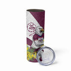 Manly Warringah Sea Eagles Skinny Tumbler Golden Wattle Floral Polynesian - Australian Flower - Rugby Mascot