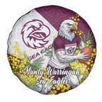 Manly Warringah Sea Eagles Spare Tire Cover Golden Wattle Floral Polynesian - Australian Flower - Rugby Mascot