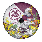 Manly Warringah Sea Eagles Spare Tire Cover Golden Wattle Floral Polynesian - Australian Flower - Rugby Mascot