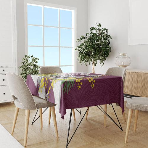 Manly Warringah Sea Eagles Tablecloth Golden Wattle Floral Polynesian - Australian Flower - Rugby Mascot