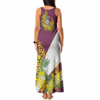 Manly Warringah Sea Eagles Tank Maxi Dress Golden Wattle Floral Polynesian - Australian Flower - Rugby Mascot