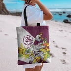 Manly Warringah Sea Eagles Tote Bag Golden Wattle Floral Polynesian - Australian Flower - Rugby Mascot