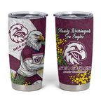 Manly Warringah Sea Eagles Tumbler Cup Golden Wattle Floral Polynesian - Australian Flower - Rugby Mascot