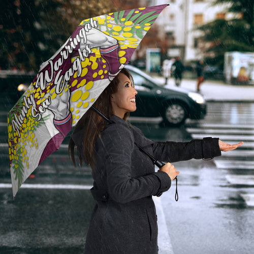 Manly Warringah Sea Eagles Umbrella Golden Wattle Floral Polynesian - Australian Flower - Rugby Mascot