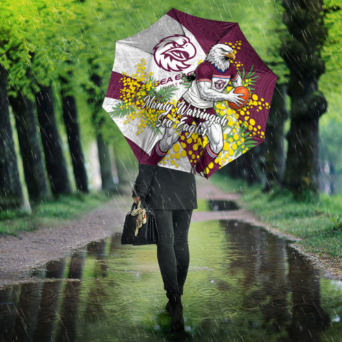 Manly Warringah Sea Eagles Umbrella Golden Wattle Floral Polynesian - Australian Flower - Rugby Mascot