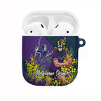 Melbourne Storm AirPods Case Golden Wattle Floral Polynesian - Australian Flower - Rugby Mascot