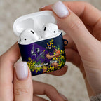 Melbourne Storm AirPods Case Golden Wattle Floral Polynesian - Australian Flower - Rugby Mascot