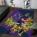 Melbourne Storm Area Rug Golden Wattle Floral Polynesian - Australian Flower - Rugby Mascot