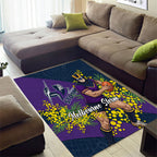 Melbourne Storm Area Rug Golden Wattle Floral Polynesian - Australian Flower - Rugby Mascot