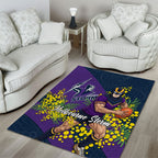 Melbourne Storm Area Rug Golden Wattle Floral Polynesian - Australian Flower - Rugby Mascot