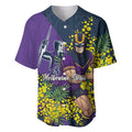 Melbourne Storm Baseball Jersey Golden Wattle Floral Polynesian - Australian Flower - Rugby Mascot