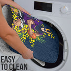 Melbourne Storm Bathroom Set Golden Wattle Floral Polynesian - Australian Flower - Rugby Mascot