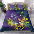 Melbourne Storm Bedding Set Golden Wattle Floral Polynesian - Australian Flower - Rugby Mascot