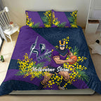 Melbourne Storm Bedding Set Golden Wattle Floral Polynesian - Australian Flower - Rugby Mascot