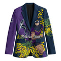 Melbourne Storm Blazer Golden Wattle Floral Polynesian - Australian Flower - Rugby Mascot