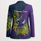 Melbourne Storm Blazer Golden Wattle Floral Polynesian - Australian Flower - Rugby Mascot