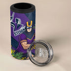 Melbourne Storm 4 in 1 Can Cooler Tumbler Golden Wattle Floral Polynesian - Australian Flower - Rugby Mascot