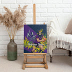 Melbourne Storm Canvas Wall Art Golden Wattle Floral Polynesian - Australian Flower - Rugby Mascot