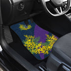 Melbourne Storm Car Mats Golden Wattle Floral Polynesian - Australian Flower - Rugby Mascot