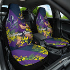 Melbourne Storm Car Seat Cover Golden Wattle Floral Polynesian - Australian Flower - Rugby Mascot